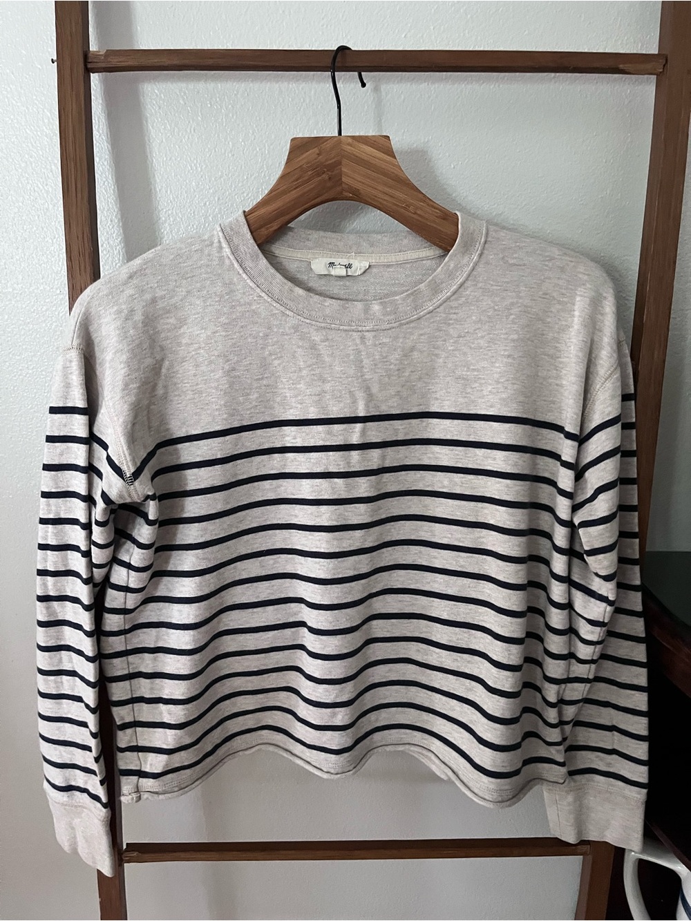 Madewell Striped Crewneck Women's Sweater in Cream and Navy